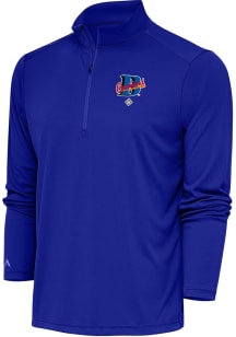 Antigua Cleveland Buckeyes Mens Blue Tribute Long Sleeve Qtr Zip Pullover