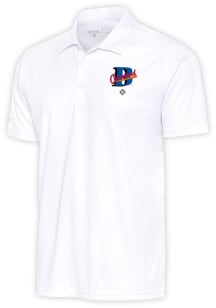 Antigua Cleveland Buckeyes Mens White Tribute Short Sleeve Polo