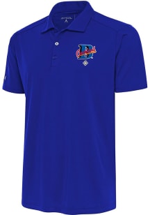 Antigua Cleveland Buckeyes Mens Blue Tribute Short Sleeve Polo