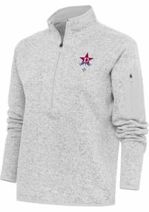 Antigua Detroit Stars Womens Grey Fortune Qtr Zip
