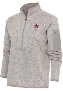 Antigua Detroit Stars Womens Oatmeal Fortune Qtr Zip