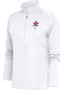 Antigua Detroit Stars Womens White Tribute Qtr Zip Pullover