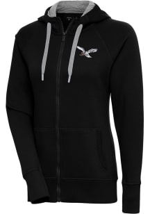 Antigua Philadelphia Eagles Womens Black Victory Retro Bird Long Sleeve Full Zip Jacket