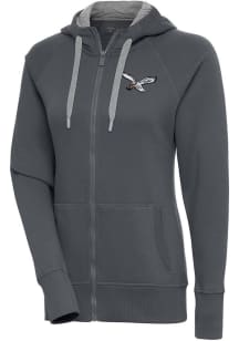 Antigua Philadelphia Eagles Womens Charcoal Victory Retro Bird Long Sleeve Full Zip Jacket