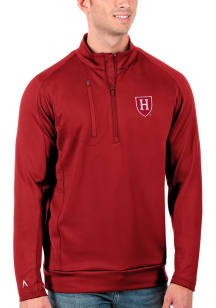 Antigua Harvard Crimson Mens Red Generation Long Sleeve Qtr Zip Pullover