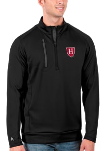 Antigua Harvard Crimson Mens Black Generation Long Sleeve Qtr Zip Pullover