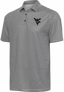 Antigua West Virginia Mountaineers Mens Black Skills Short Sleeve Polo