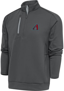 Antigua Arizona Diamondbacks Mens Grey Generation Long Sleeve Qtr Zip Pullover