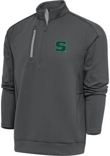 Antigua Slippery Rock Mens Anthracite Generation Long Sleeve Qtr Zip Pullover