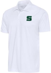 Antigua Slippery Rock Mens White Tribute Short Sleeve Polo