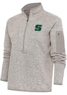 Antigua Slippery Rock Womens Oatmeal Fortune Qtr Zip