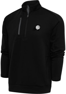 Antigua Phoenix Suns Mens Black Metallic Logo Generation Long Sleeve Qtr Zip Pullover
