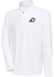 Antigua Phoenix Suns Mens White Metallic Logo Tribute Long Sleeve Qtr Zip Pullover