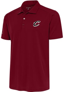 Antigua Cleveland Cavaliers Mens Red Metallic Logo Tribute Short Sleeve Polo