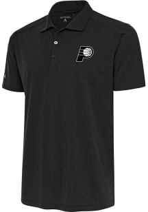 Antigua Indiana Pacers Mens Grey Metallic Logo Tribute Short Sleeve Polo