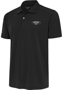 Antigua New Orleans Pelicans Mens Grey Metallic Logo Tribute Short Sleeve Polo