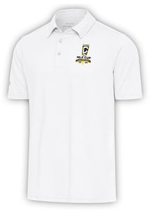Antigua Columbus Crew Mens White 2023 MLS Cup Champions Par 3 Short Sleeve Polo