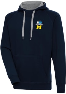 Antigua Michigan Wolverines Mens Blue 2023 Big Ten Champions Victory Long Sleeve Hoodie