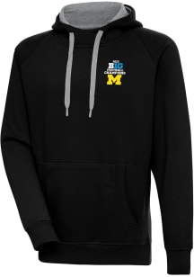 Antigua Michigan Wolverines Mens Black 2023 Big Ten Champions Victory Long Sleeve Hoodie