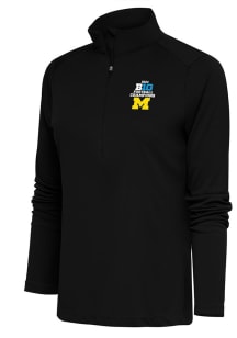 Antigua Michigan Wolverines Womens Black 2023 Big Ten Champions Tribute Qtr Zip Pullover