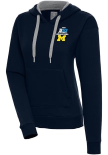 Antigua Michigan Wolverines Womens Blue 2023 Big Ten Champions Victory Hooded Sweatshirt