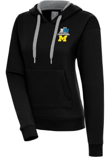 Antigua Michigan Wolverines Womens Black 2023 Big Ten Champions Victory Hooded Sweatshirt