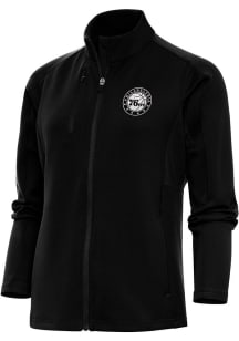 Antigua Philadelphia 76ers Womens Black Metallic Logo Generation Light Weight Jacket