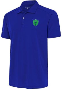 Antigua Seattle Sounders FC Mens Blue Tribute Short Sleeve Polo