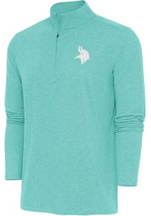 Antigua Minnesota Vikings Mens Green Hunk Long Sleeve Qtr Zip Pullover