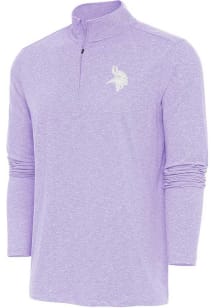 Antigua Minnesota Vikings Mens Purple Hunk Long Sleeve Qtr Zip Pullover