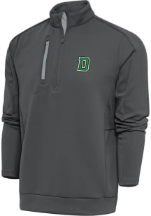 Antigua Dartmouth Big Green Mens Grey Generation Long Sleeve Qtr Zip Pullover