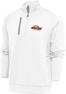Antigua Pepperdine Waves Mens White Generation Long Sleeve Qtr Zip Pullover