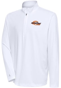 Antigua Pepperdine Waves Mens White Tribute Long Sleeve Qtr Zip Pullover