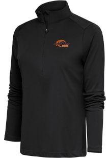 Antigua Pepperdine Waves Womens Charcoal Tribute Qtr Zip Pullover