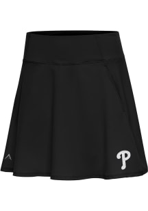 Antigua Philadelphia Phillies Womens Black Chip Skort White Logo Skirt