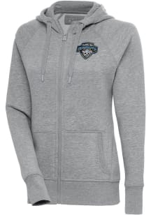Antigua Carolina Cowboys Womens Grey Victory Long Sleeve Full Zip Jacket
