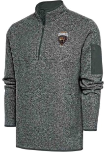 Antigua Texas Rattlers Mens Grey Fortune Long Sleeve Qtr Zip Fashion Pullover