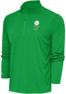 Antigua Denver Nuggets Mens Green Shamrock Tribute Long Sleeve Qtr Zip Pullover