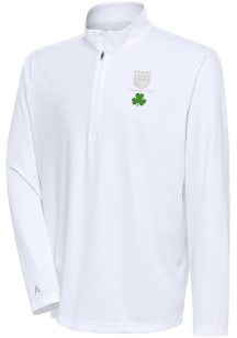 Antigua Sacramento Kings Mens White Shamrock Tribute Long Sleeve Qtr Zip Pullover