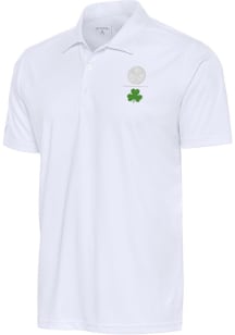 Antigua Denver Nuggets Mens White Shamrock Tribute Short Sleeve Polo