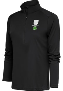 Antigua Sacramento Kings Womens Charcoal Shamrock Tribute Qtr Zip Pullover