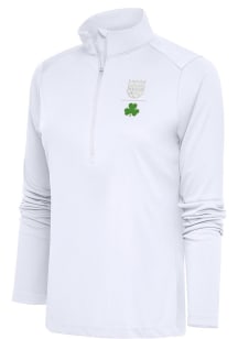 Antigua Sacramento Kings Womens White Shamrock Tribute Qtr Zip Pullover