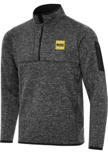Antigua Harvey Mudd College Mens Black Fortune Long Sleeve Qtr Zip Fashion Pullover