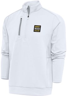 Antigua Harvey Mudd College Mens White Generation Long Sleeve Qtr Zip Pullover