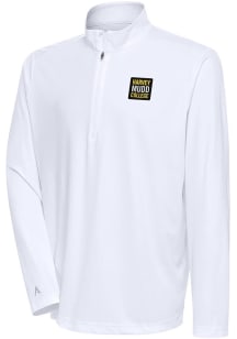 Antigua Harvey Mudd College Mens White Tribute Long Sleeve Qtr Zip Pullover