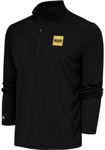Antigua Harvey Mudd College Mens Black Tribute Long Sleeve Qtr Zip Pullover