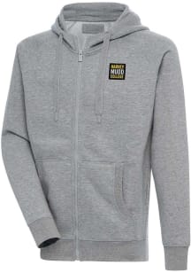 Antigua Harvey Mudd College Mens Grey Victory Long Sleeve Full Zip Jacket