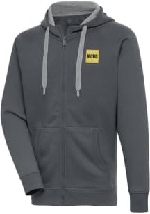 Antigua Harvey Mudd College Mens Charcoal Victory Long Sleeve Full Zip Jacket