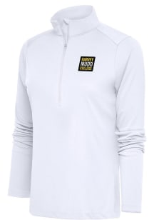 Antigua Harvey Mudd College Womens White Tribute Qtr Zip Pullover