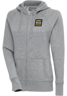 Antigua Harvey Mudd College Womens Grey Victory Long Sleeve Full Zip Jacket
